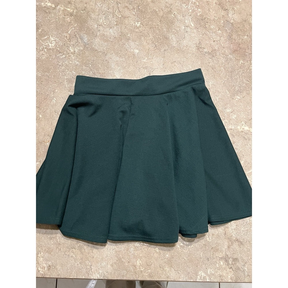 Urban CoCo Green Knit Skater Mini Skirt Pleated Stretch Pull-On Women' Large